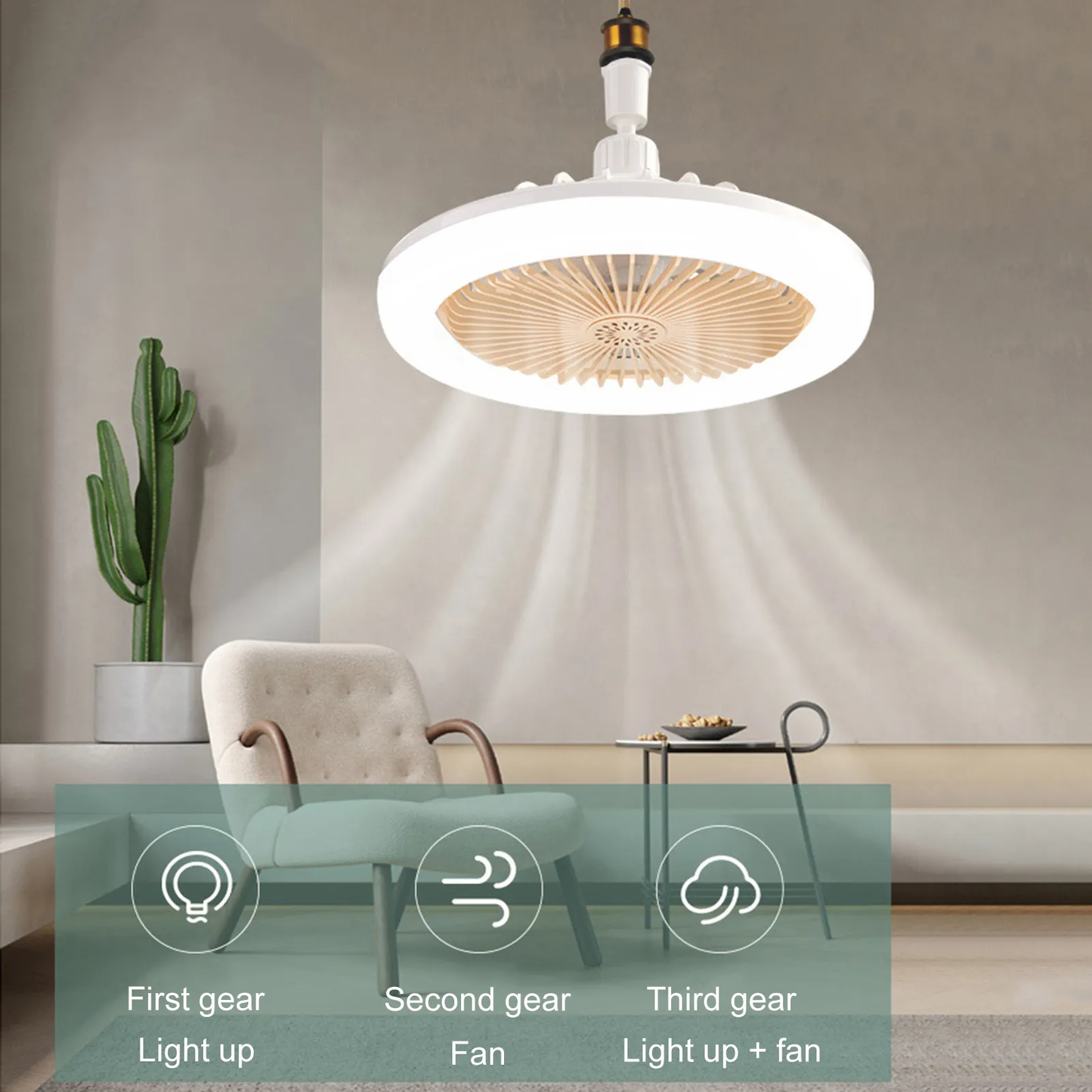 Ventilateur de plafond LED avec télécommande multifonction