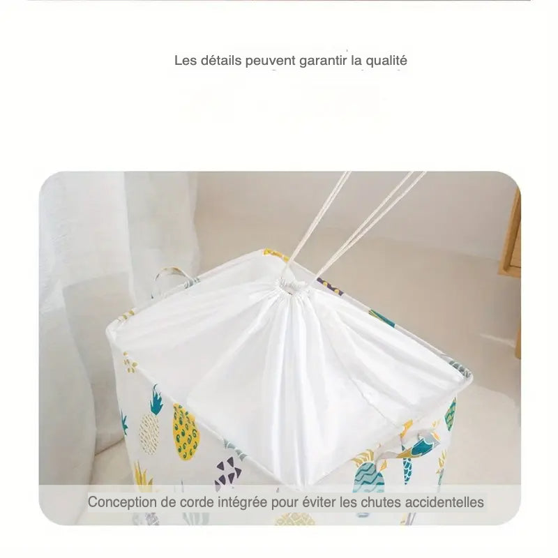 Panier à Linge avec Boîte de Rangement Zippée