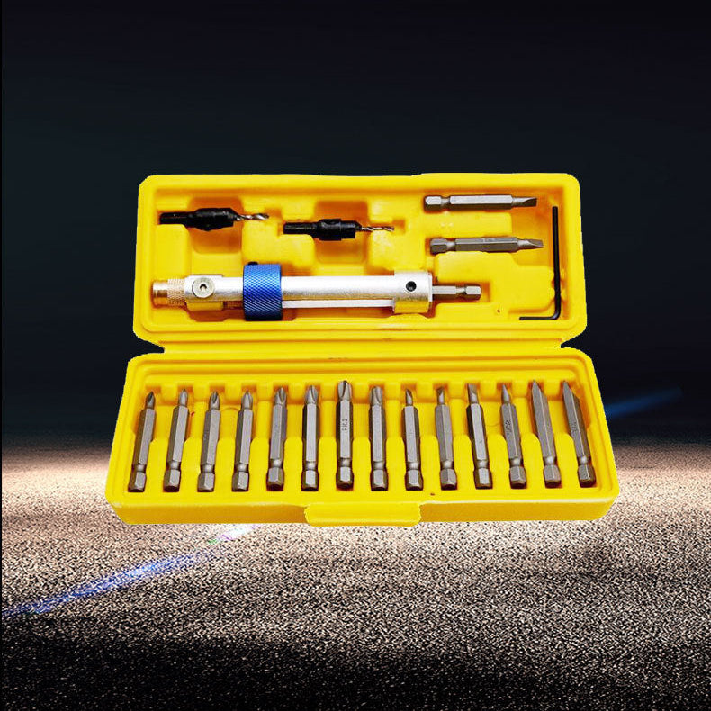 Kit d'embouts de vissage multifonction avec support et foret de centrage