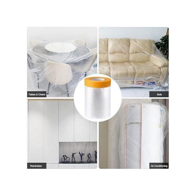 Ruban de protection en plastique multifonction 10 mètres de long sur 3 mètres de large, pour couvrir et protéger diverses surfaces