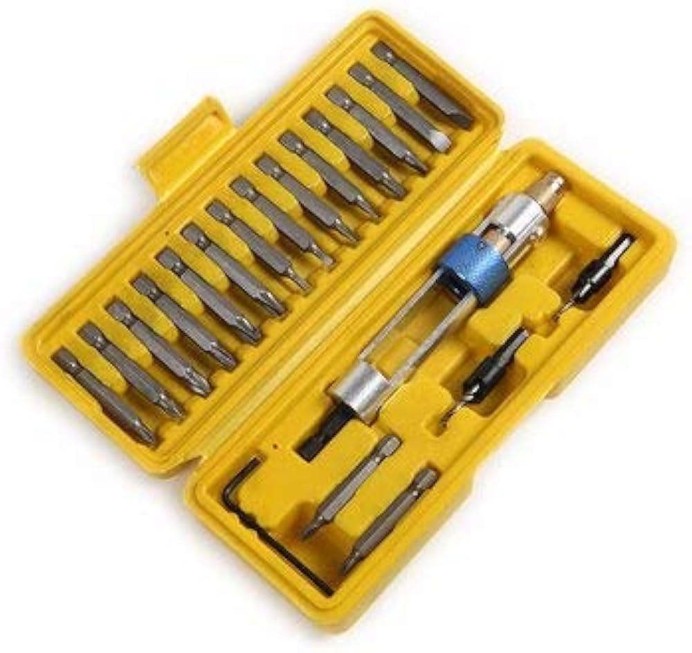 Kit d'embouts de vissage multifonction avec support et foret de centrage