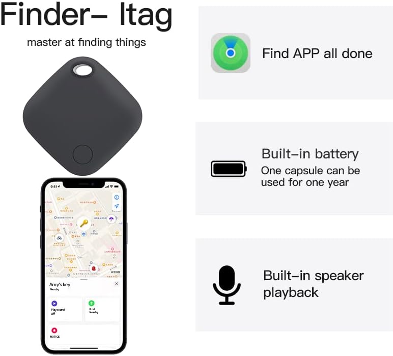 Mini localisateur GPS anti-perte pour iOS, portable et adapté pour portefeuilles, sacs