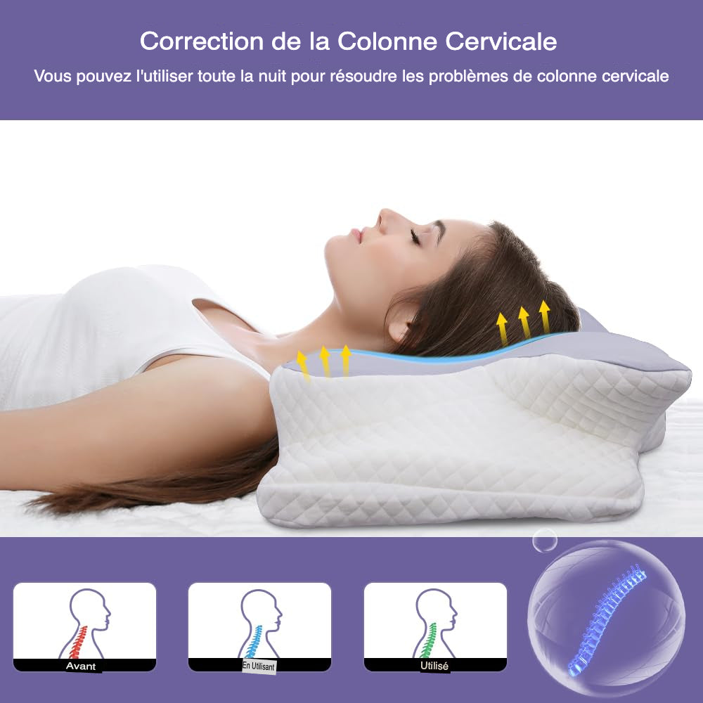 Oreiller Mèdicale Cervical Ergonomique en Mousse à Mémoire de Forme