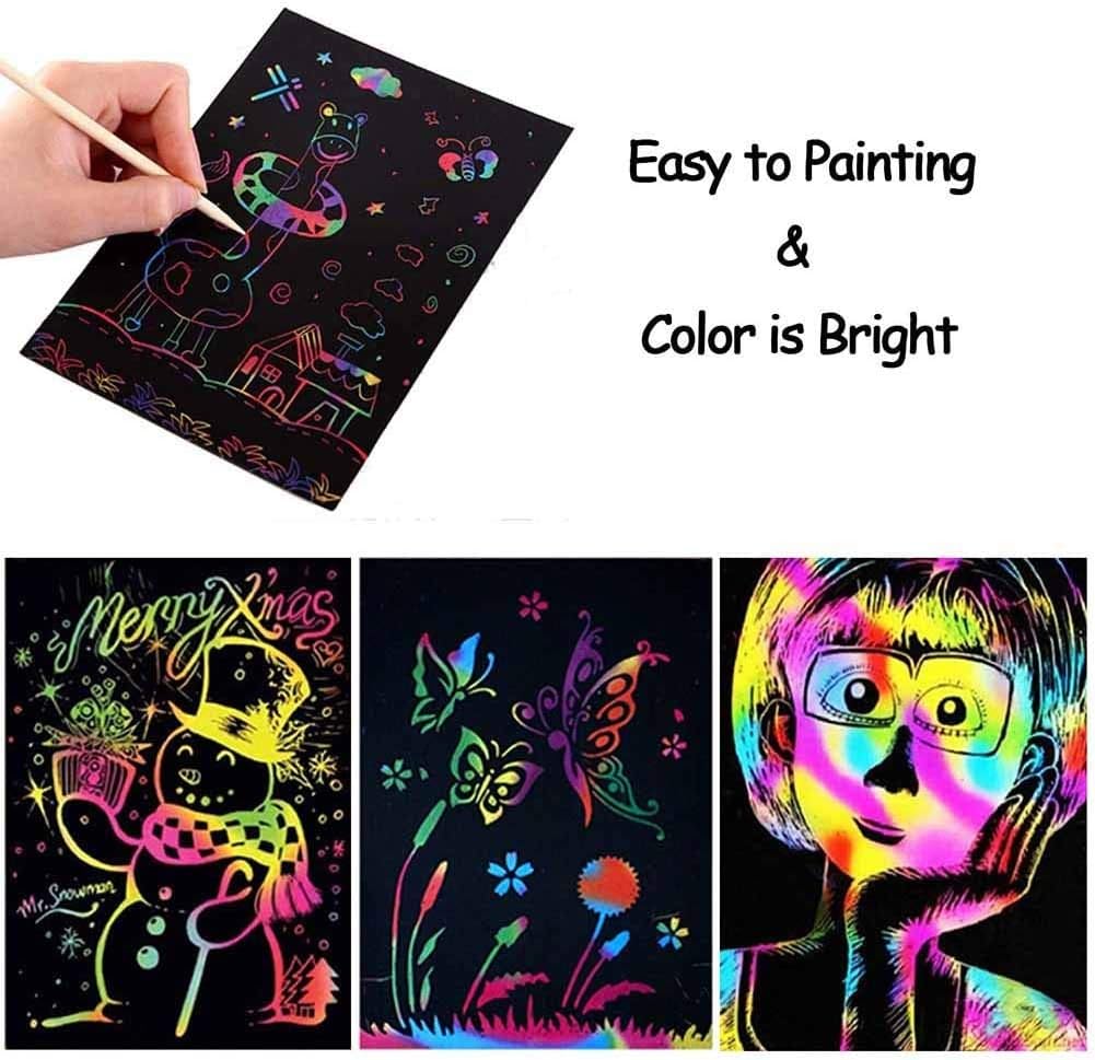 un carnet de dessin magique à gratter (scratch art)