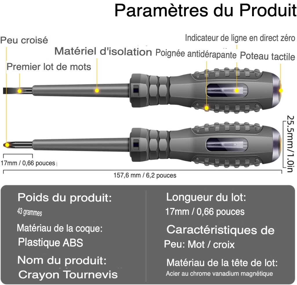 Détecteur de Tension Multifonction – L'outil Essentiel pour Électriciens et Bricoleurs