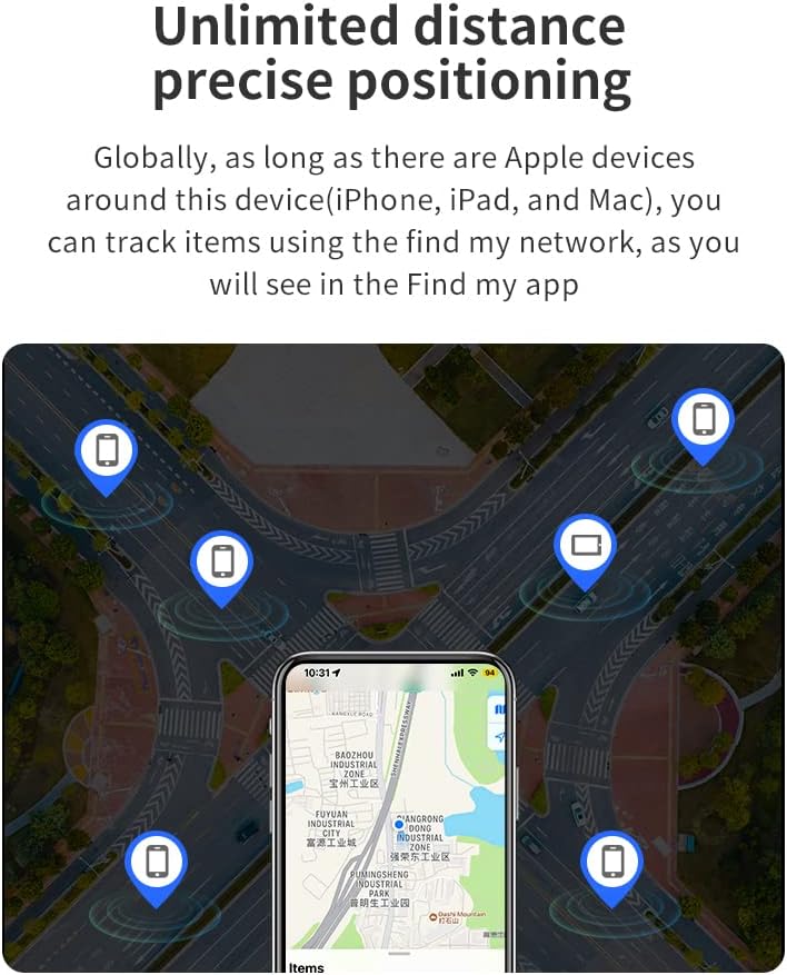 Mini localisateur GPS anti-perte pour iOS, portable et adapté pour portefeuilles, sacs
