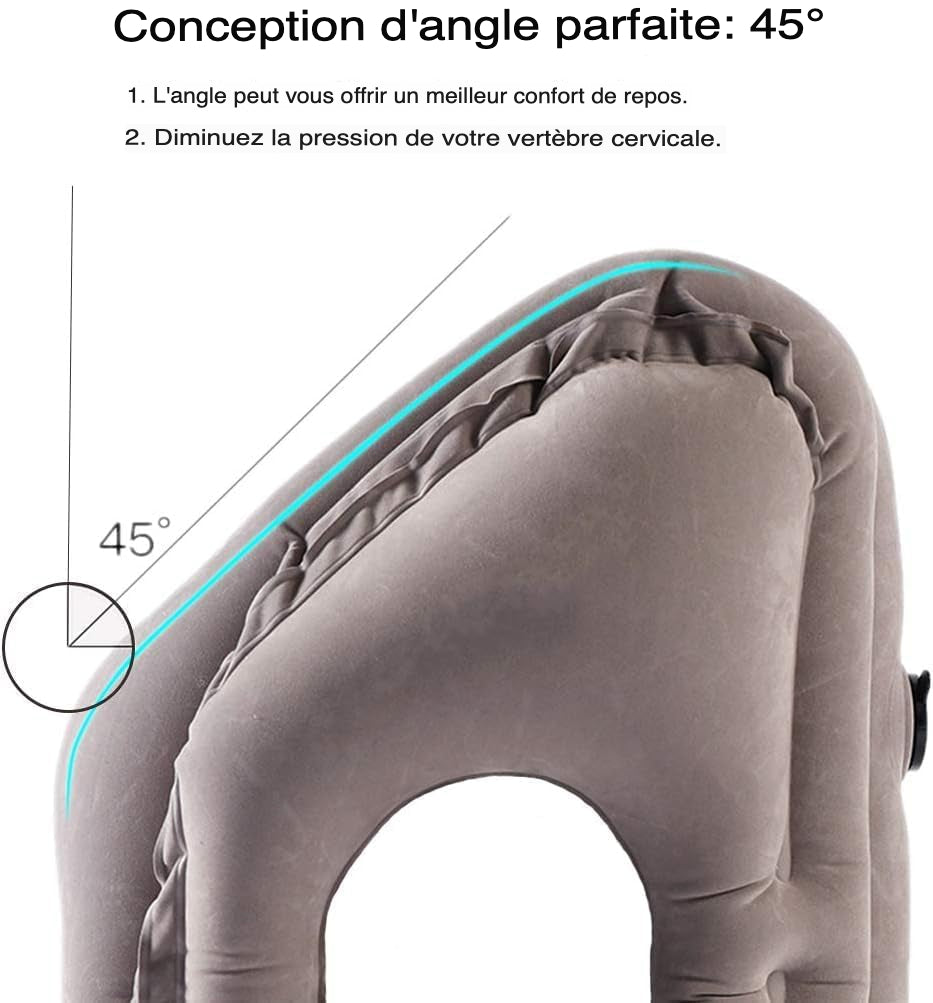 Oreiller Gonflable de Voyage - Confort Ergonomique pour Tous Vos Déplacements