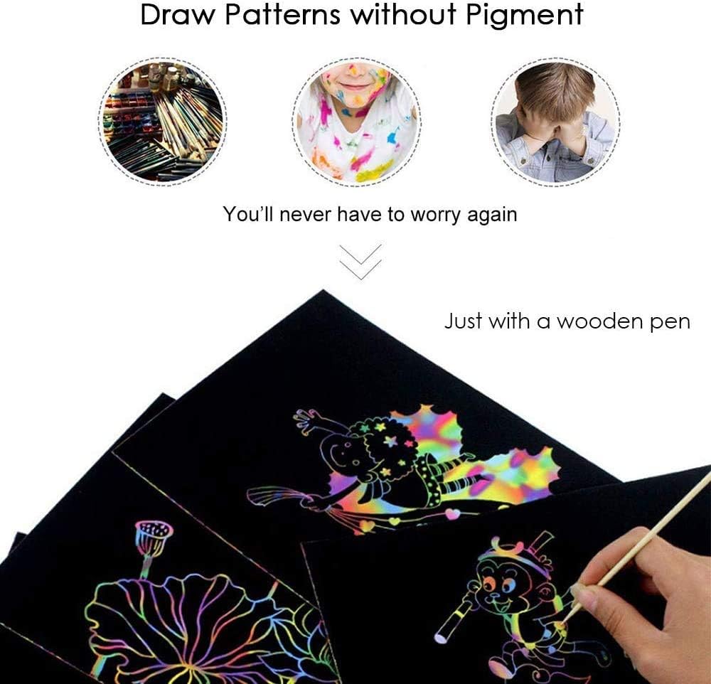 un carnet de dessin magique à gratter (scratch art)