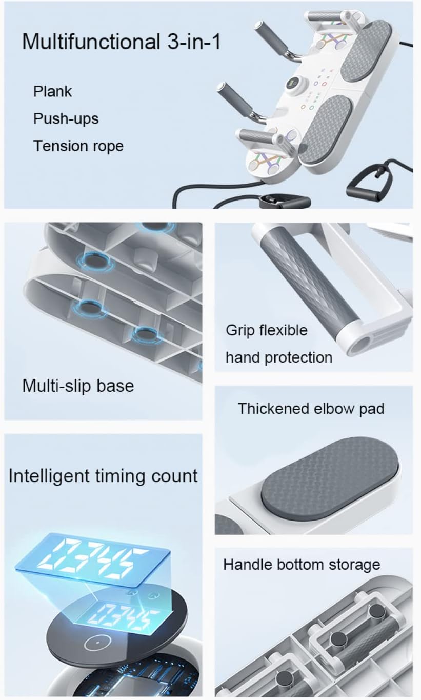 Panneau de Support de Pompes Portable avec Bandes de Résistance