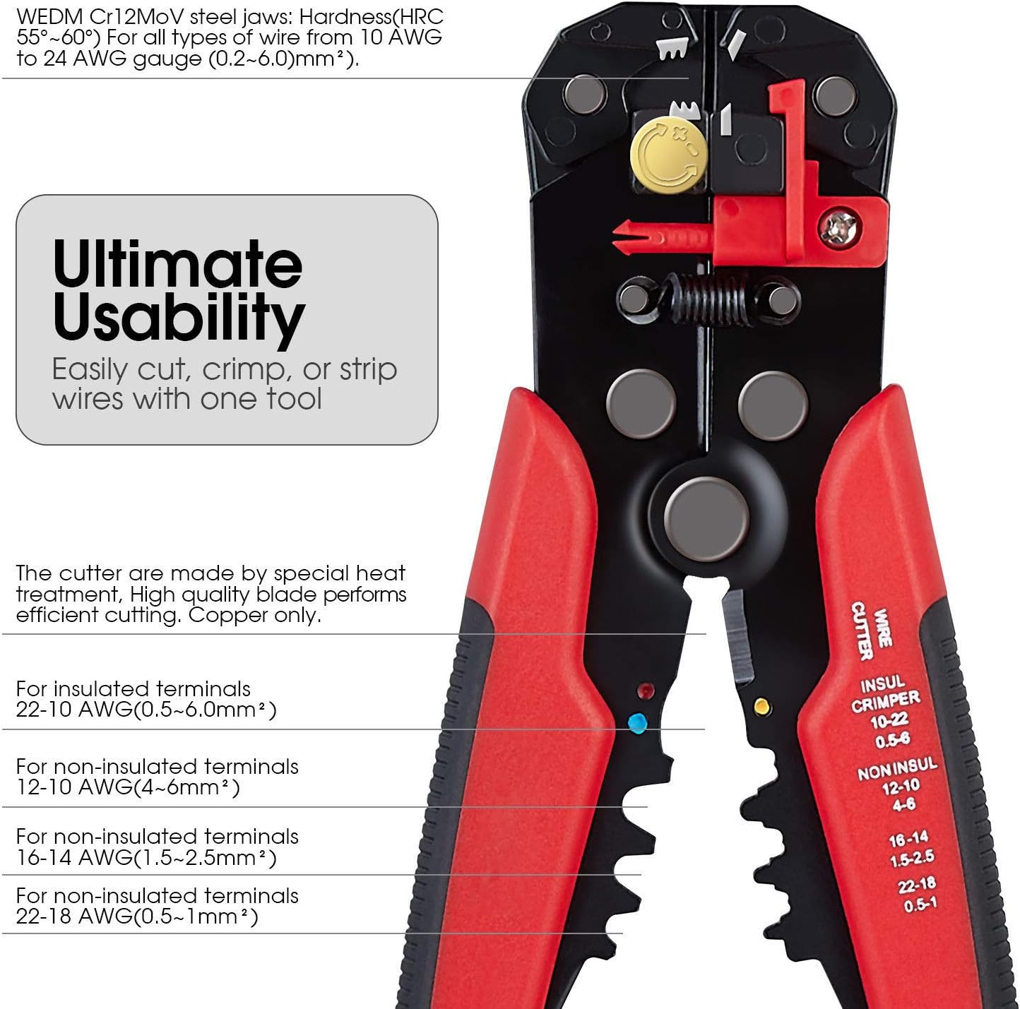 Outil Multifonction de Dénudage, Sertissage et Coupe de Fils