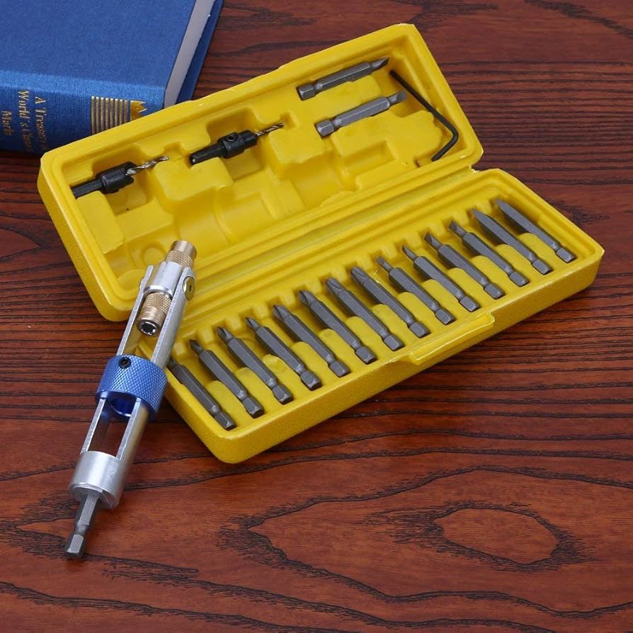 Kit d'embouts de vissage multifonction avec support et foret de centrage