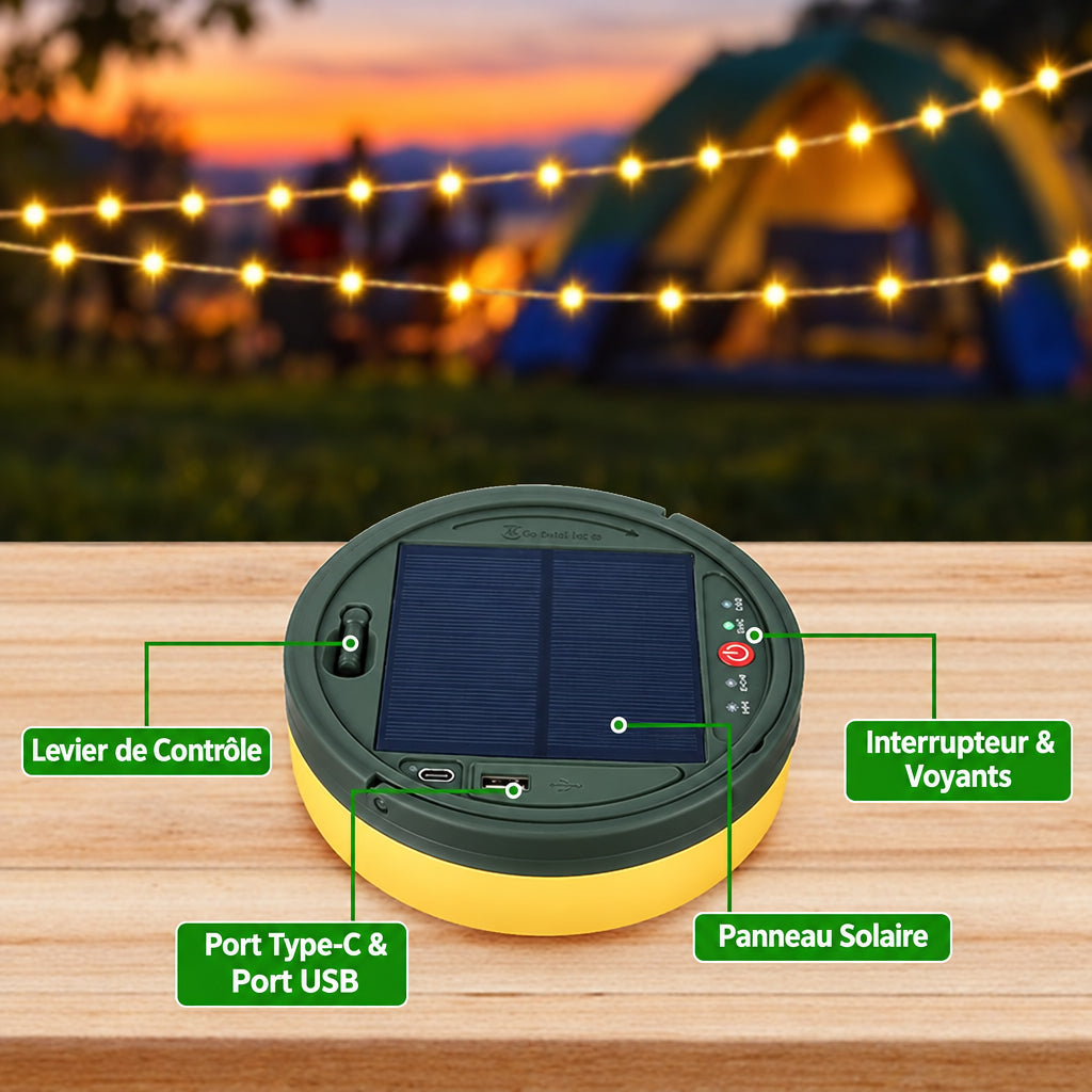 Lampe de Camping avec Guirlande Lumineuse Multicolore – 10 Mètres