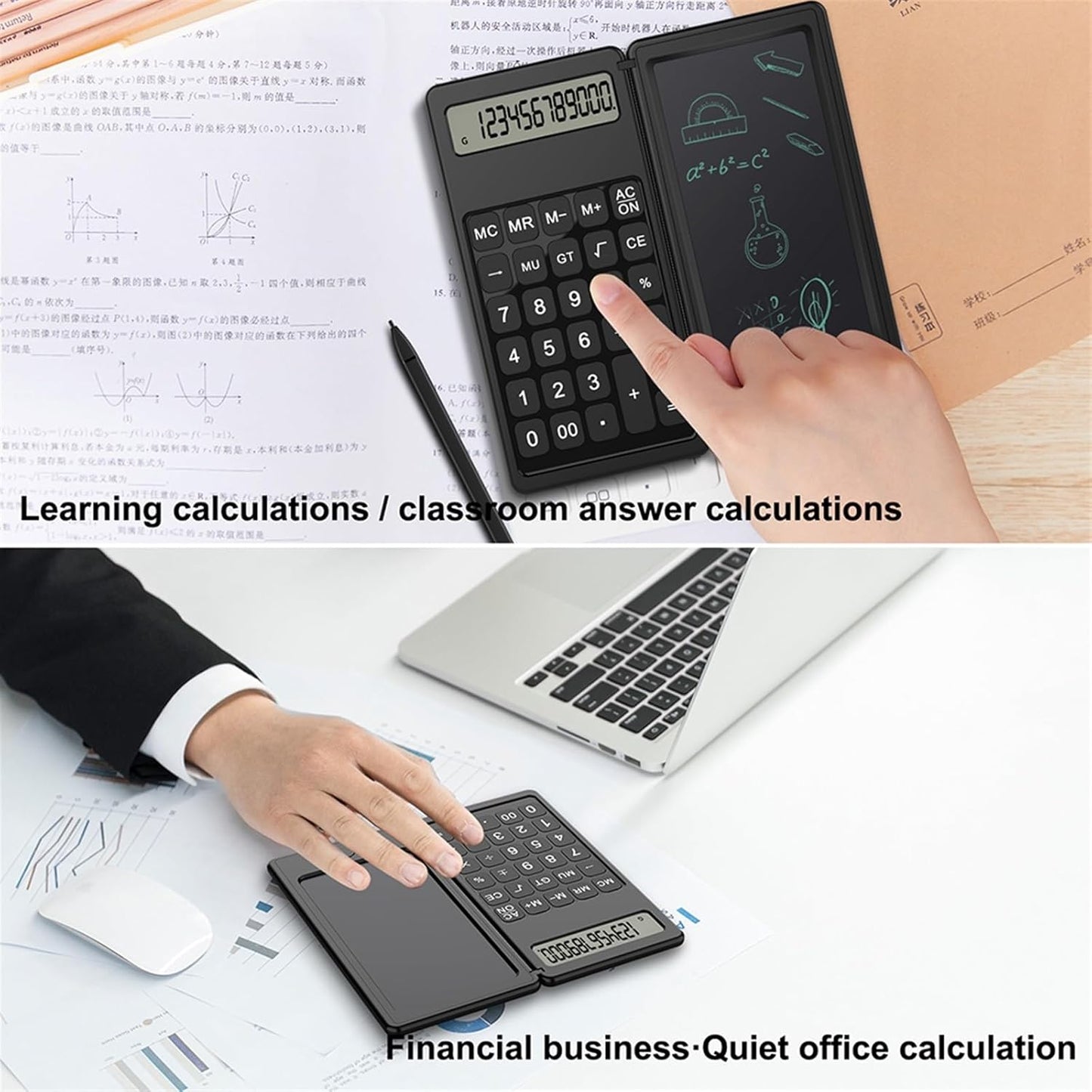 Mini Calculatrice avec Écran d'Écriture LCD
