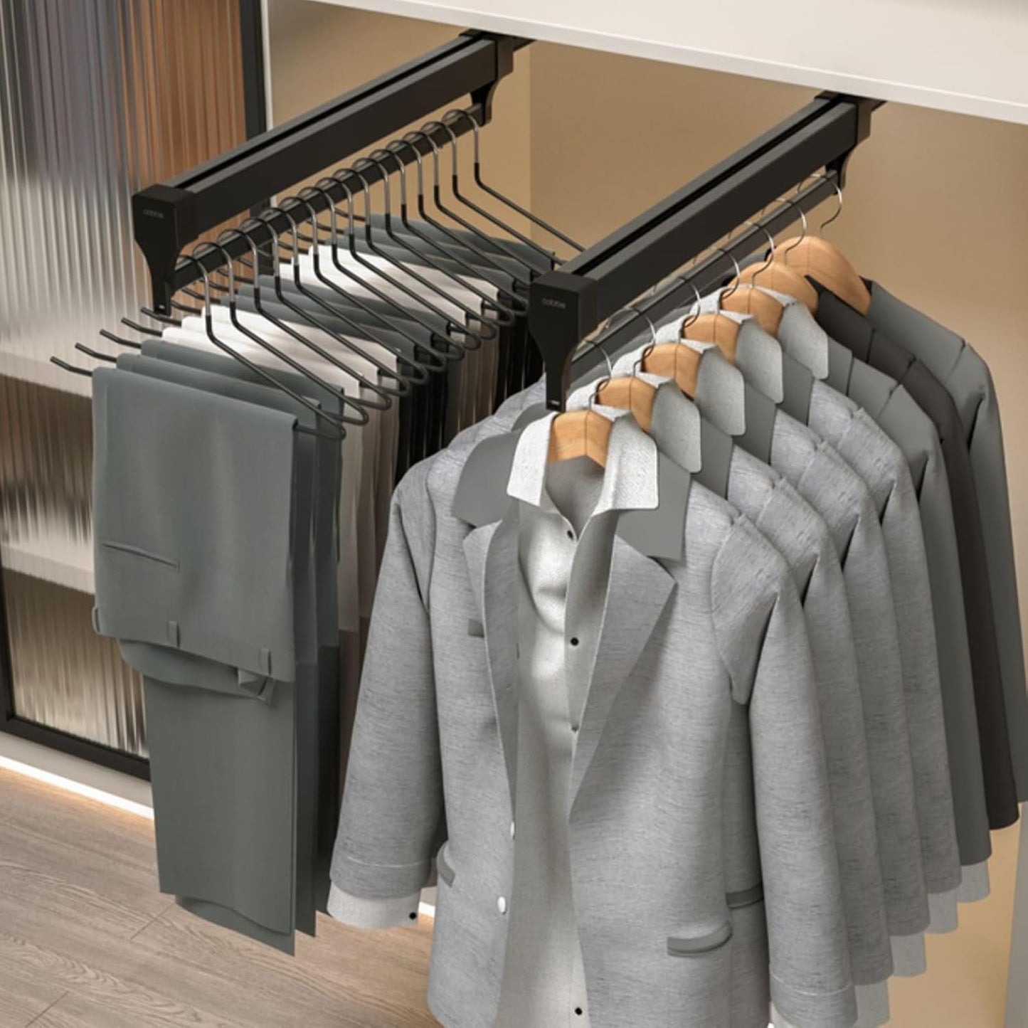 Porte-Pantalons Télescopique Coulissant – Rangez vos vêtements avec élégance