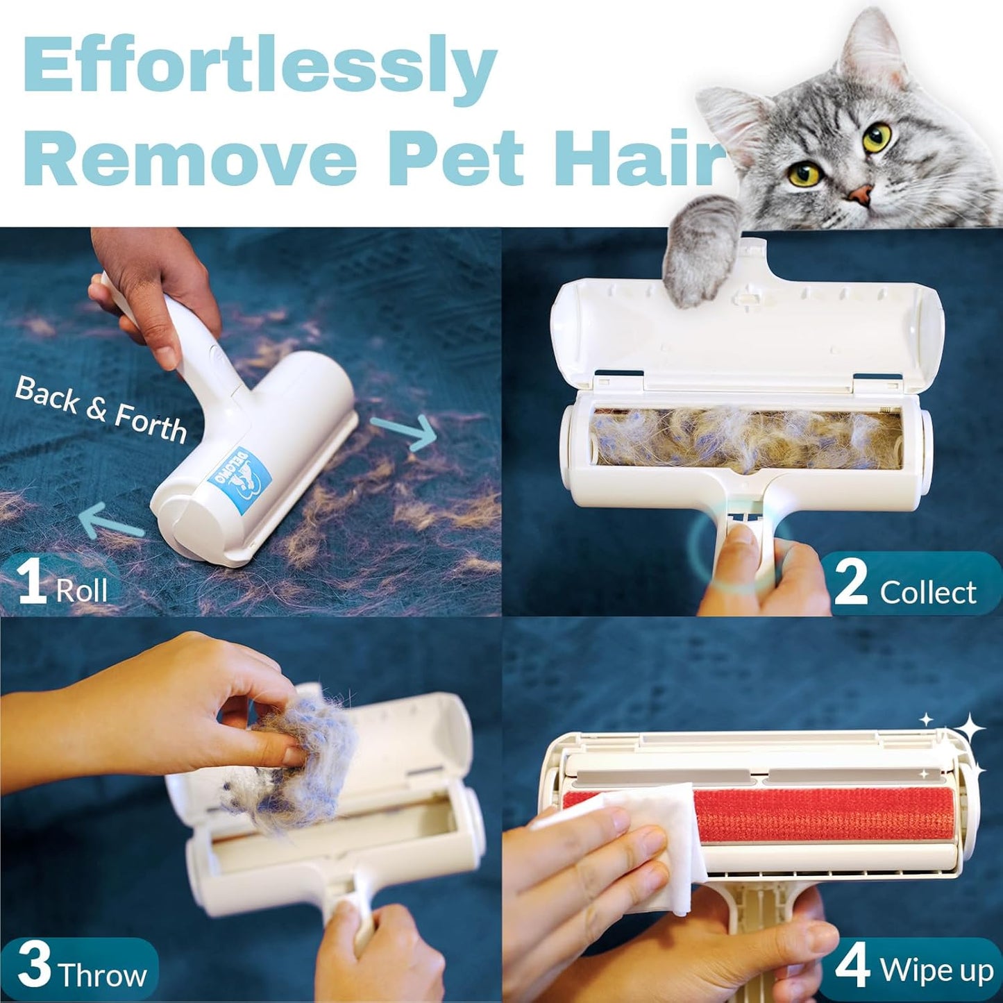 Rouleau Réutilisable Anti-Poils pour Animaux