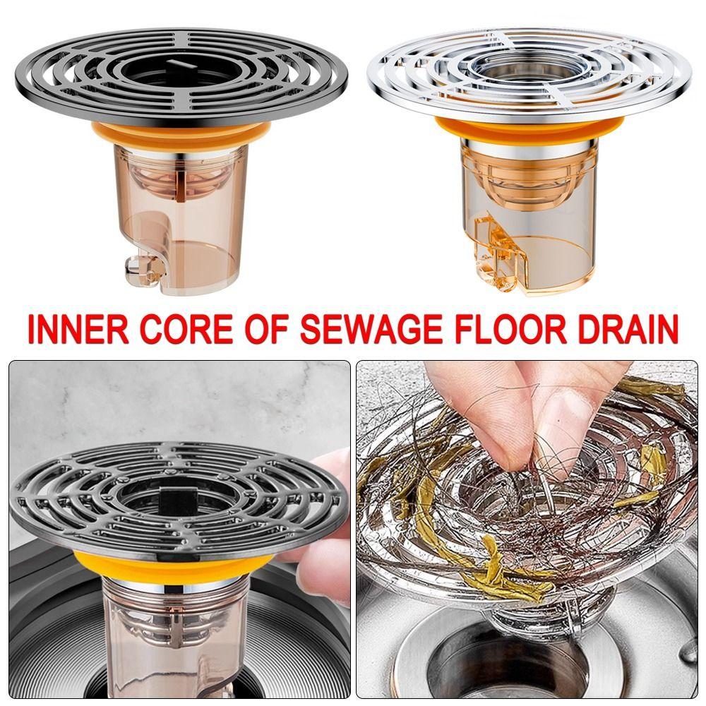 un siphon de sol anti-odeurs / grille de drainage inox avec filtre