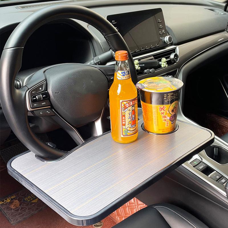 Table de Voiture Multifonction – Plateau au Volant pour Ordinateur, Repas et Porte-Café