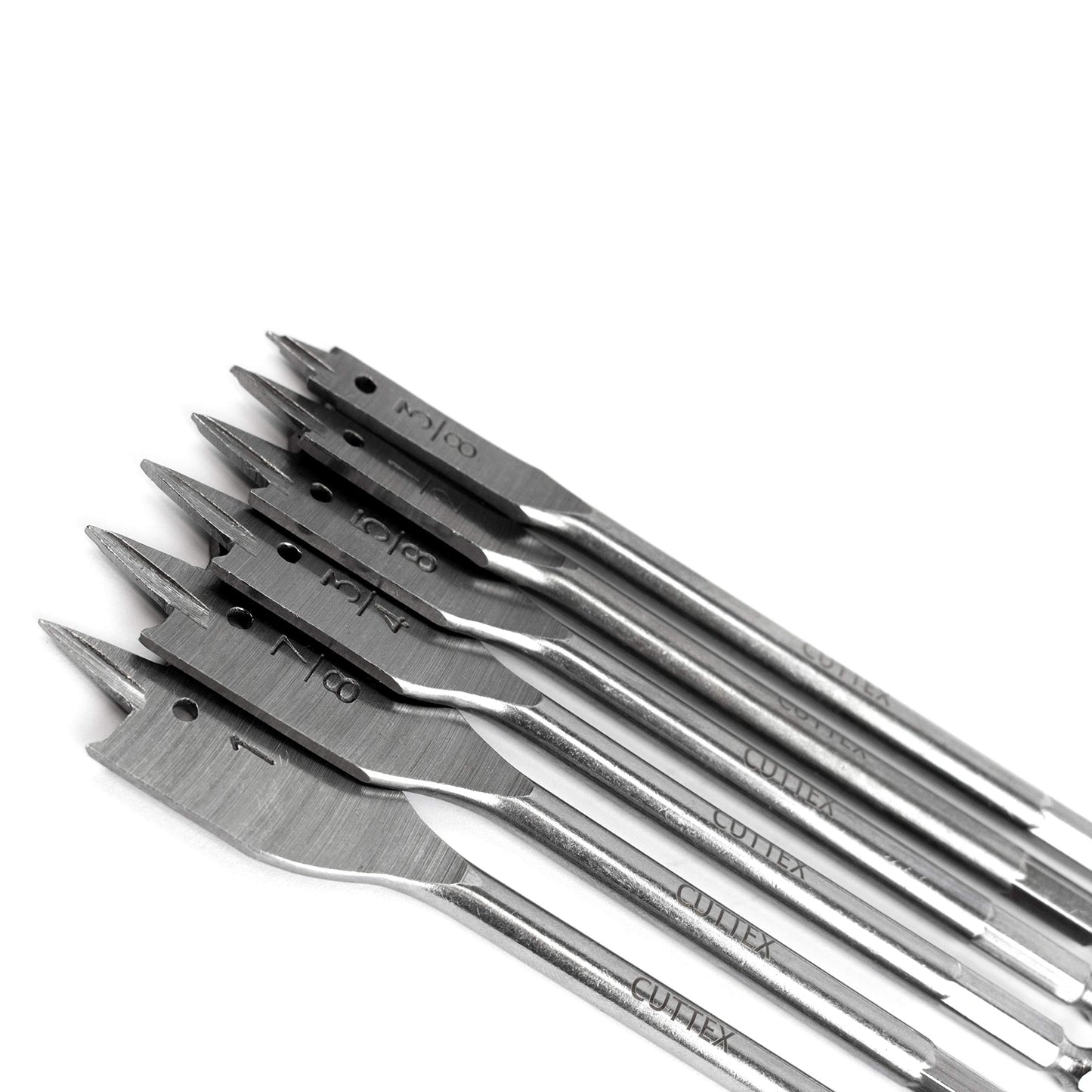 Ensemble de Forets Plats en Acier au Carbone pour BoisLot de 6 Pièces (10-25mm)