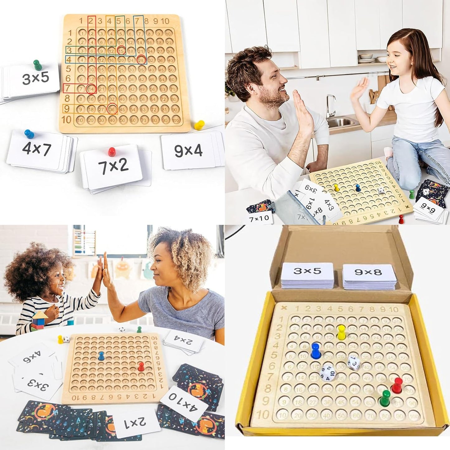 Jeu Éducatif Double Face – Tableau de Multiplication et Jeu de Société Ludique pour Enfants