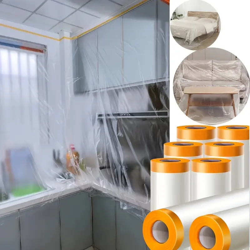 Ruban de protection en plastique multifonction 10 mètres de long sur 3 mètres de large, pour couvrir et protéger diverses surfaces