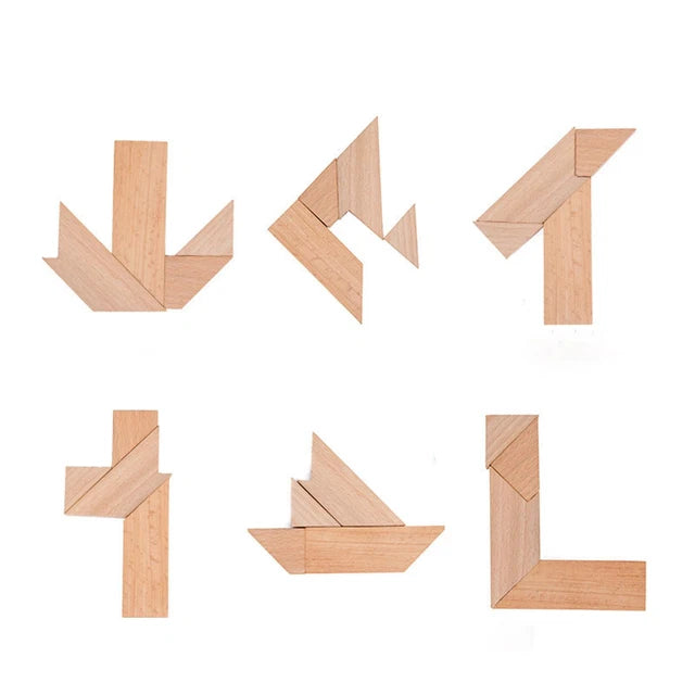 Puzzle en bois en forme de T idéal pour développer la logique