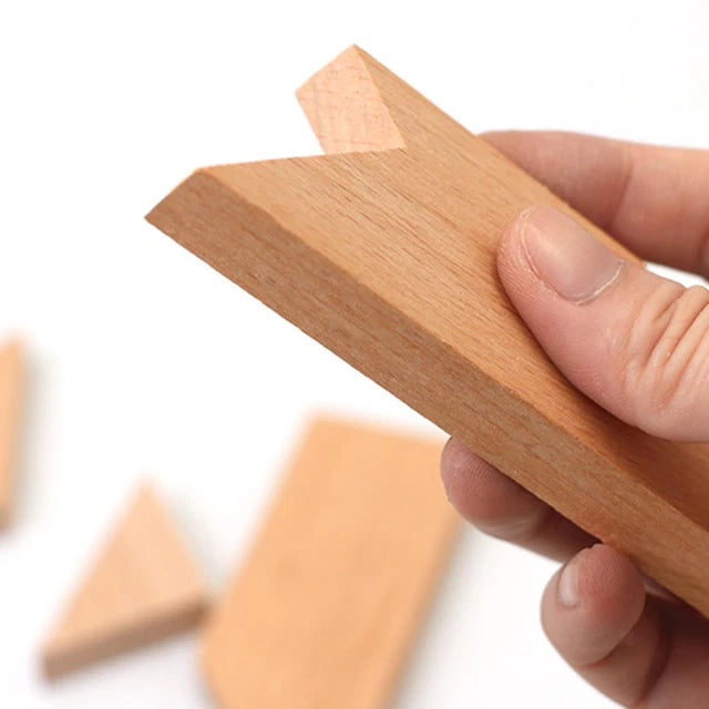 Puzzle en bois en forme de T idéal pour développer la logique