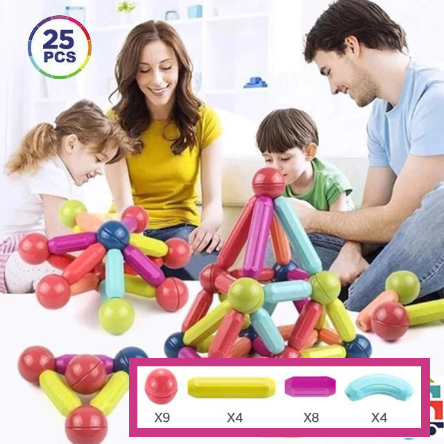 Grand Set de Bâtonnets Magnétiques Éducatifs pour Enfants – Construction & Assemblage