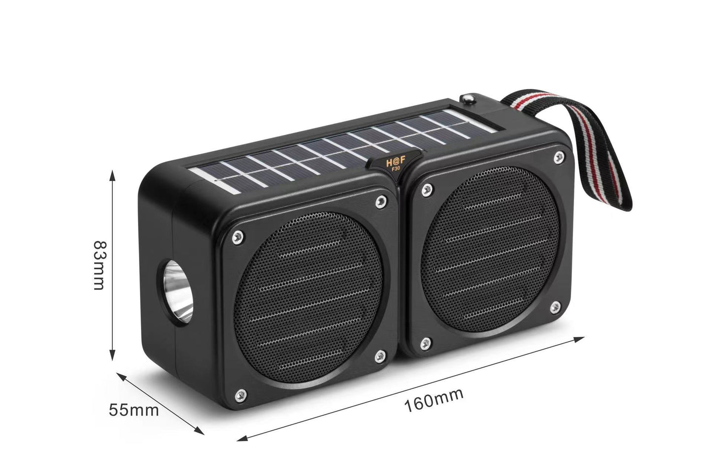 Panneau Solaire Portable sans Fil avec Haut-parleur, Lampe de Poche et Radio FM