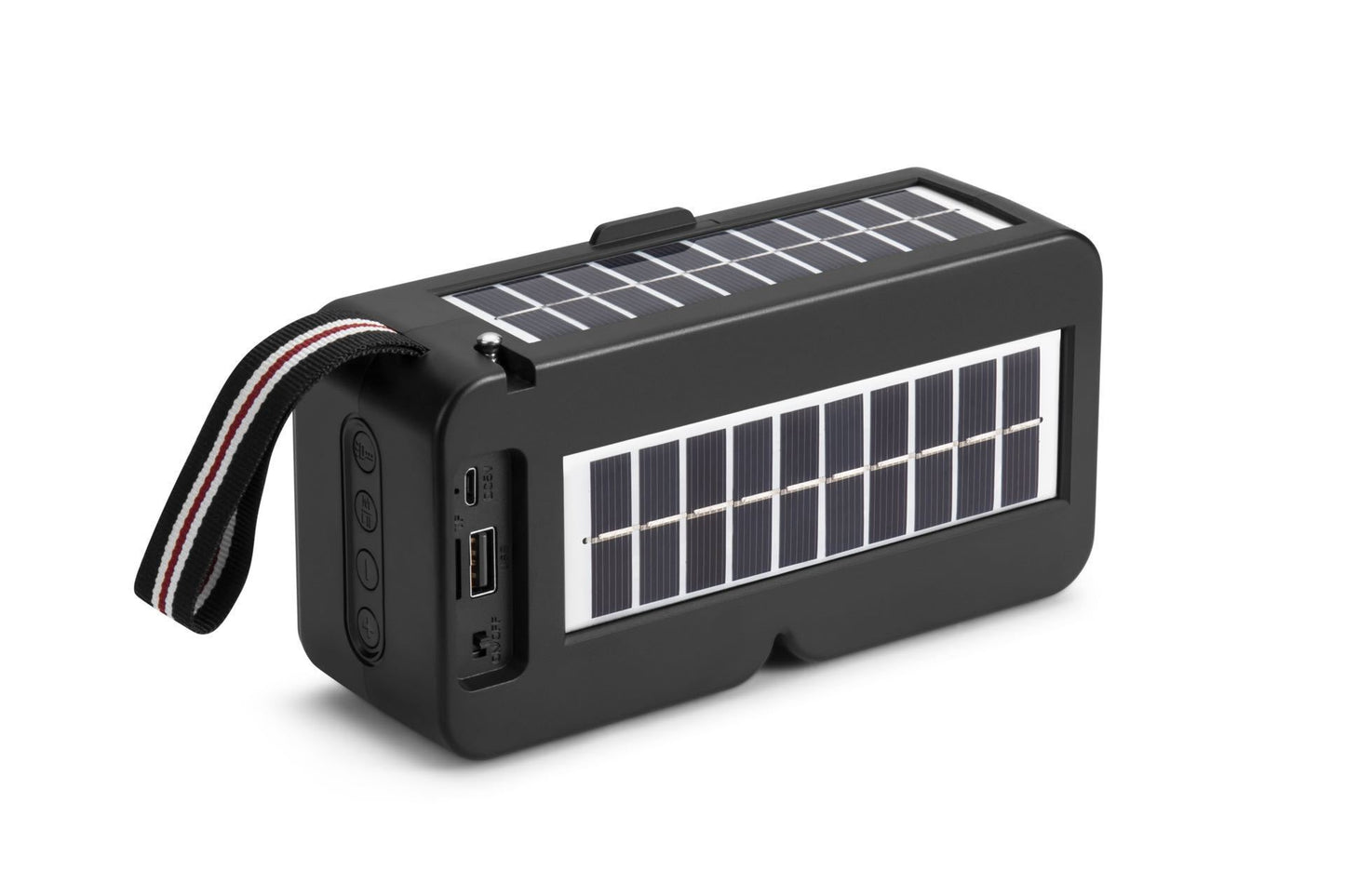 Panneau Solaire Portable sans Fil avec Haut-parleur, Lampe de Poche et Radio FM