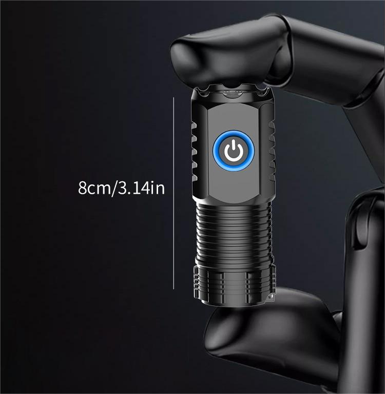 Mini lampe de poche avec clip à l'arrière