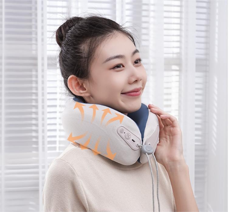 Oreiller de Massage Portable Chauffant et Vibrant