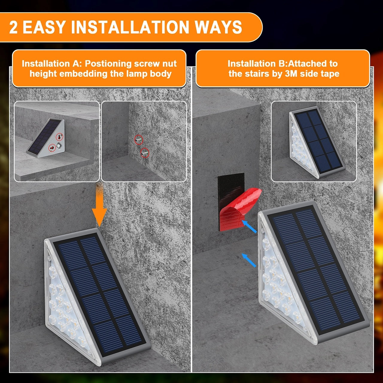 Pack de 2 Pièces LED Lumière Solaire Extérieure Super Lumineux