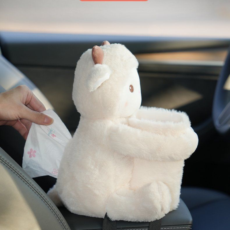 Boîtier de rangement 2-en-1 pour voiture (boîte à mouchoirs + poubelle intégrée)