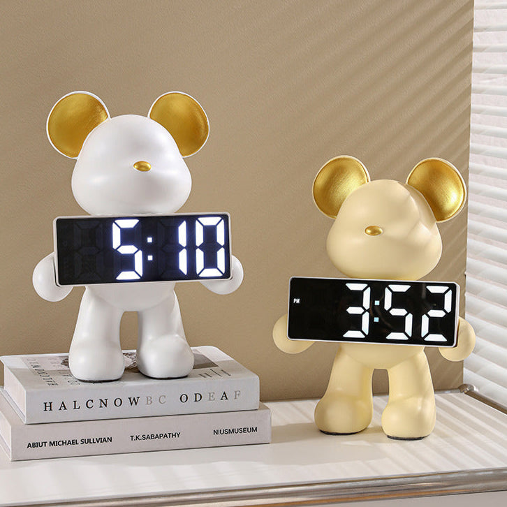 Réveil électronique d'ours en Résine avec LED