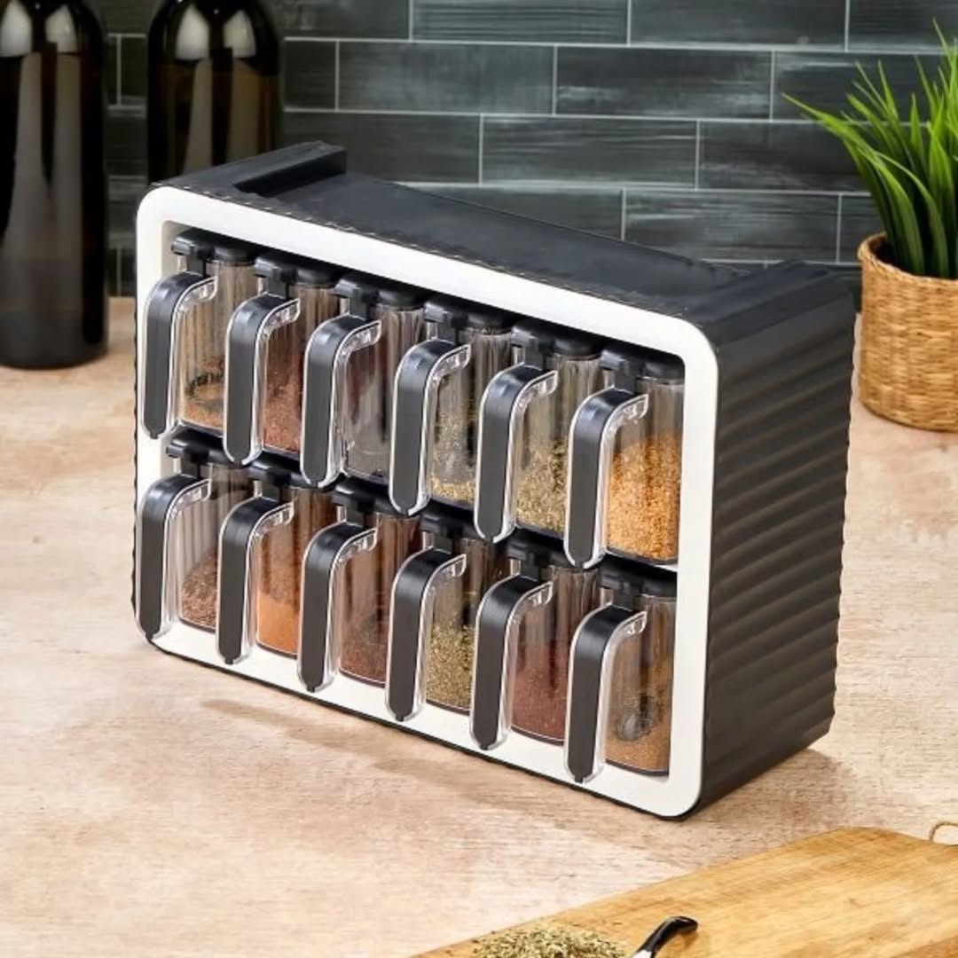 Organisateur à Épices avec Bacs Amovibles – Rangement Moderne et Fonctionnel