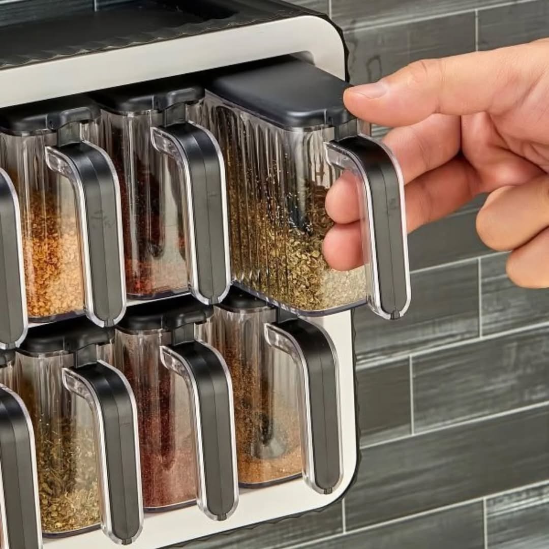 Organisateur à Épices avec Bacs Amovibles – Rangement Moderne et Fonctionnel
