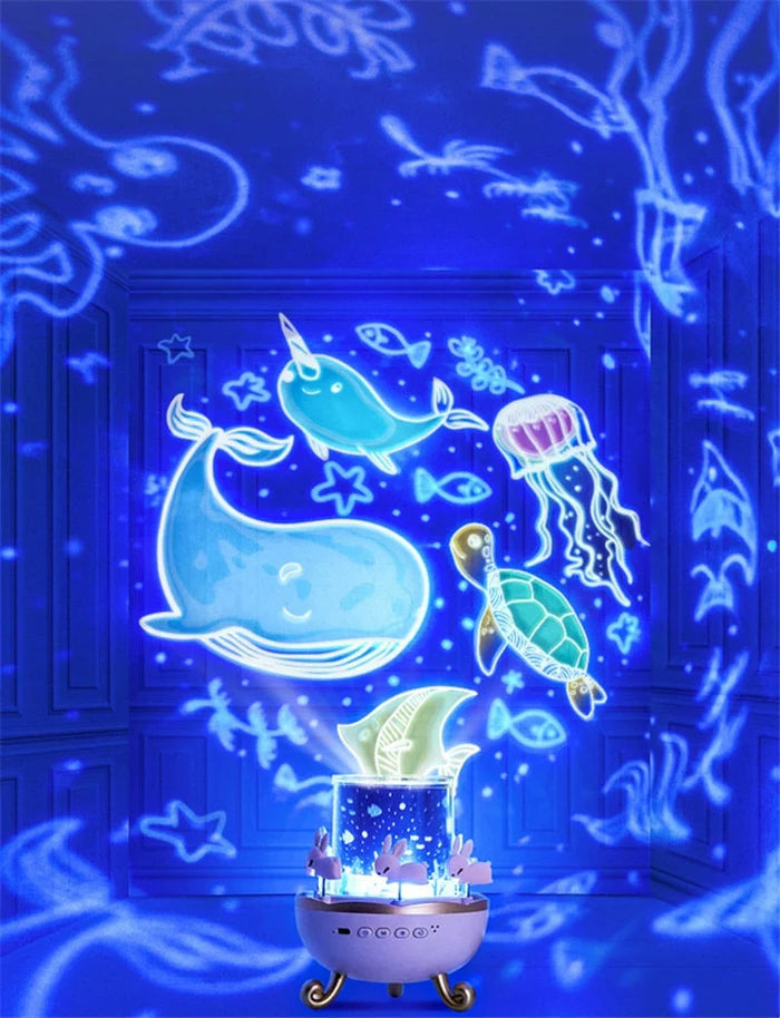 Veilleuse Projecteur Carrousel Lapins – Lumière Magique pour Chambre Enfant