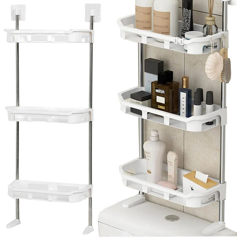 Organisateur de salle de bain à 3 niveaux pour rangement au-dessus des toilettes