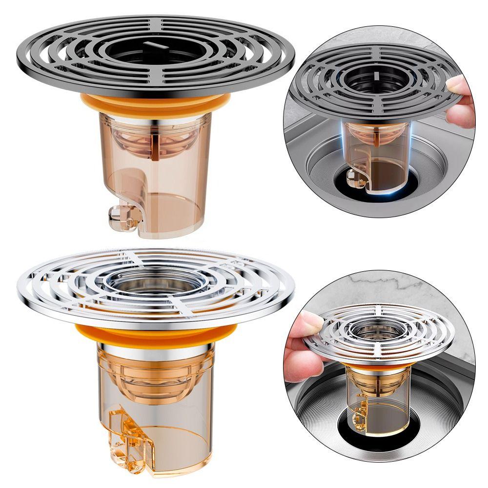 un siphon de sol anti-odeurs / grille de drainage inox avec filtre