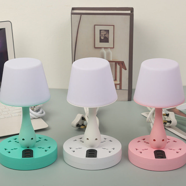 Lampe de bureau multifonction avec ports USB et prises intégrées