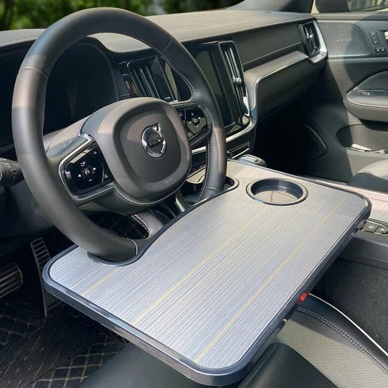 Table de Voiture Multifonction – Plateau au Volant pour Ordinateur, Repas et Porte-Café