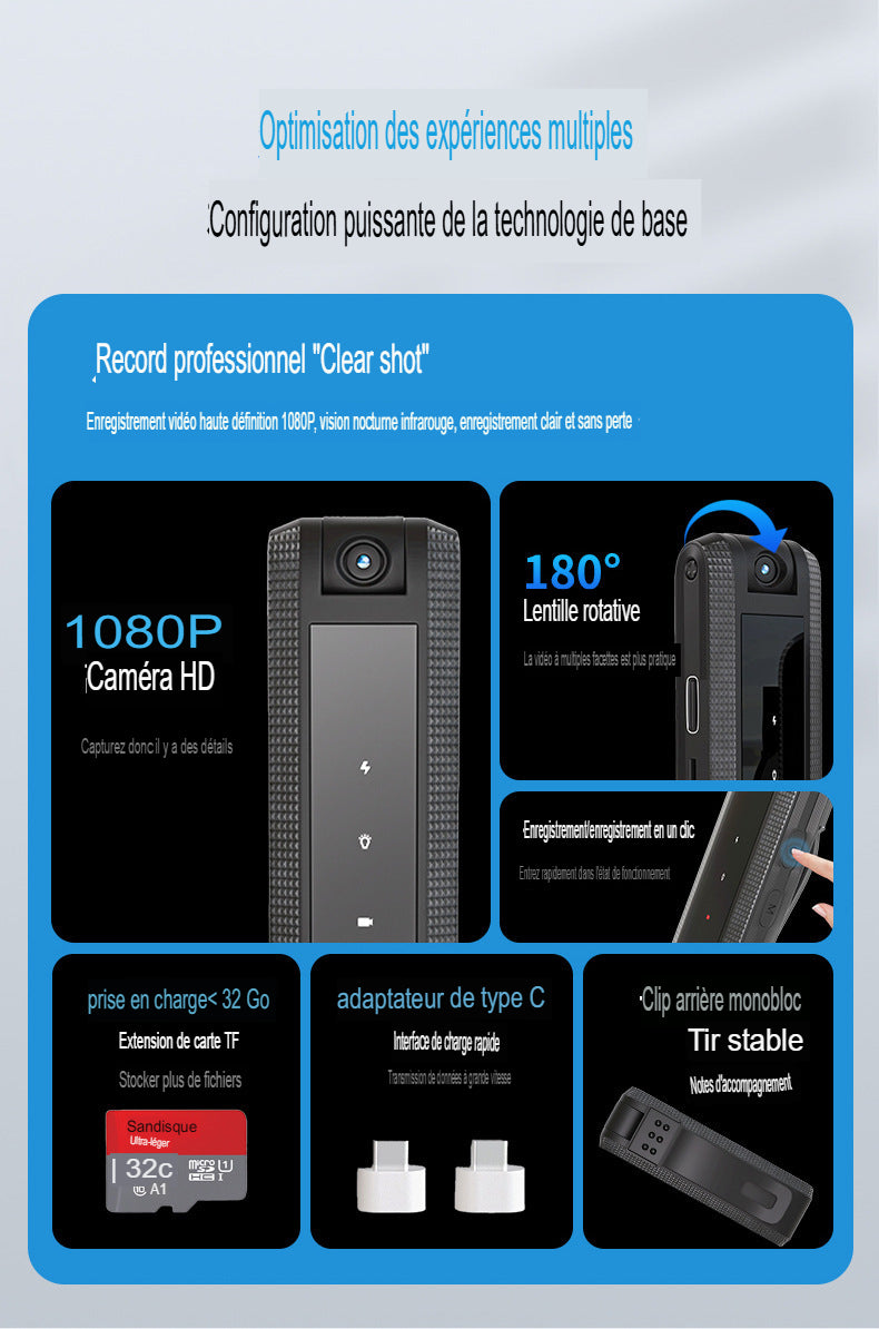 stylo caméra enregistreur avec vision nocturne et micro intégré