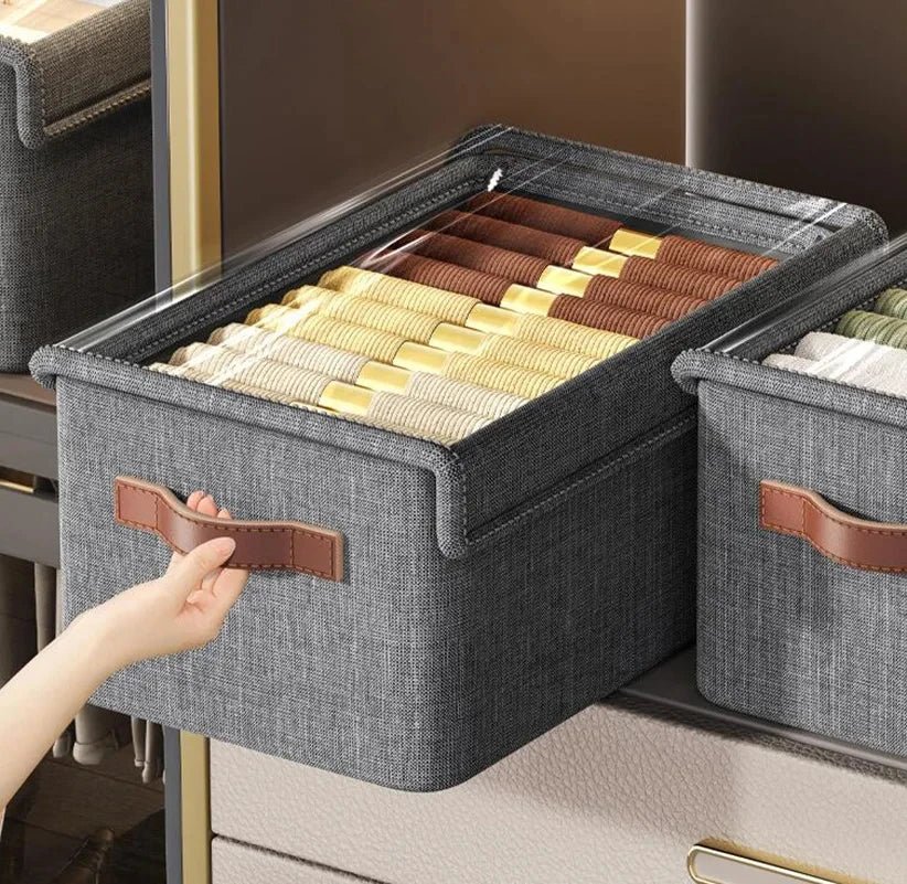 Boîte de Rangement Pliable en Tissu à 9 Compartiments –  2 Organisateurs