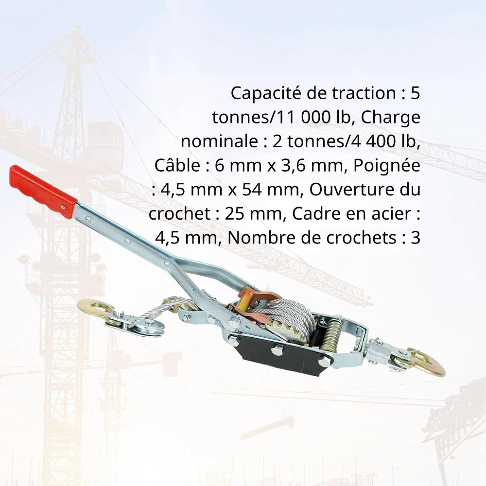 Tendeur à Câble Industriel avec Crochet – Outil de Traction et de Serrage Haute Résistance