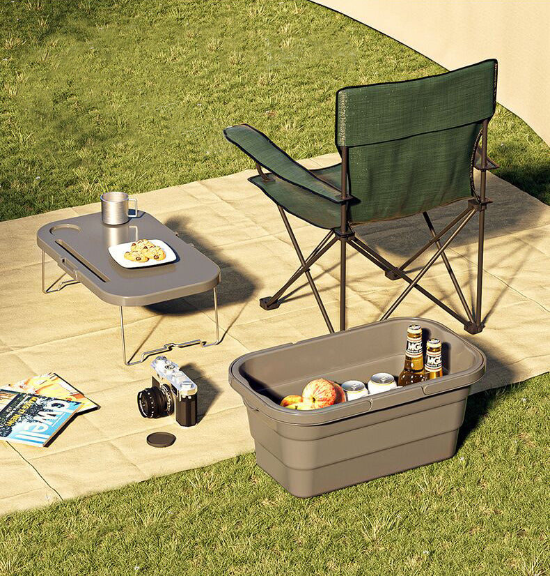 Boîte de rangement pliable multifonction avec table portable