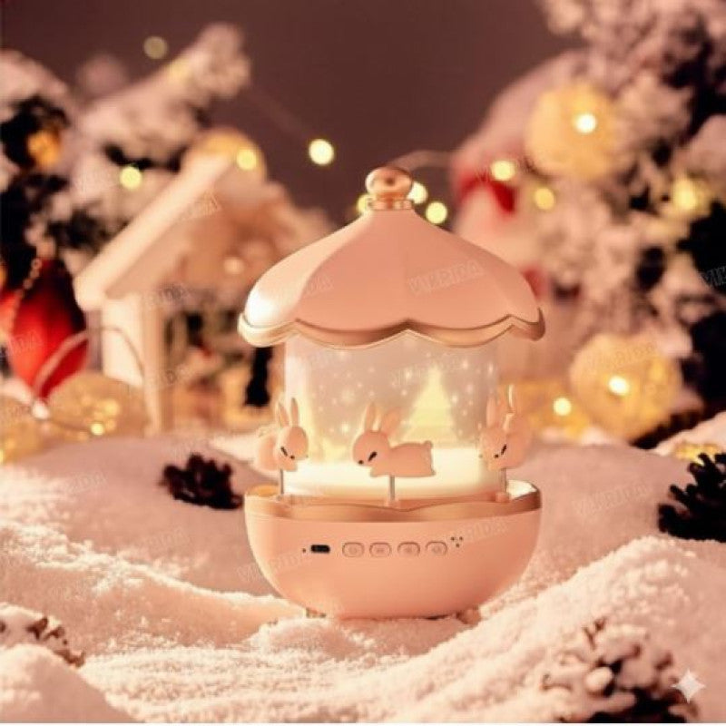 Veilleuse Projecteur Carrousel Lapins – Lumière Magique pour Chambre Enfant