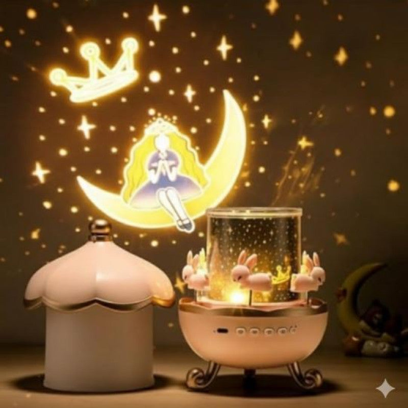 Veilleuse Projecteur Carrousel Lapins – Lumière Magique pour Chambre Enfant