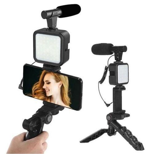 Kit Vlogging Smartphone Complet – Micro Stéréo & Lumière LED pour Créateurs de Contenu