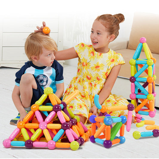 Grand Set de Bâtonnets Magnétiques Éducatifs pour Enfants – Construction & Assemblage