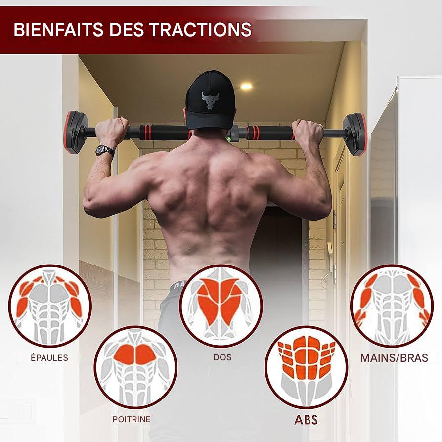 Barre de Traction Télescopique pour Porte – Musculation à Domicile